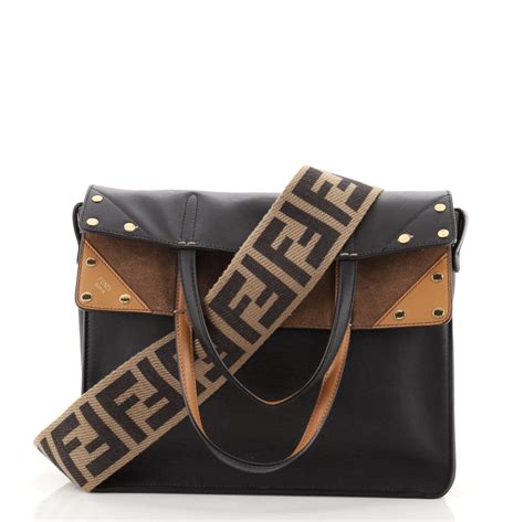 fendi flipbag black|Fendi flip tote bag.